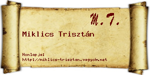 Miklics Trisztán névjegykártya
